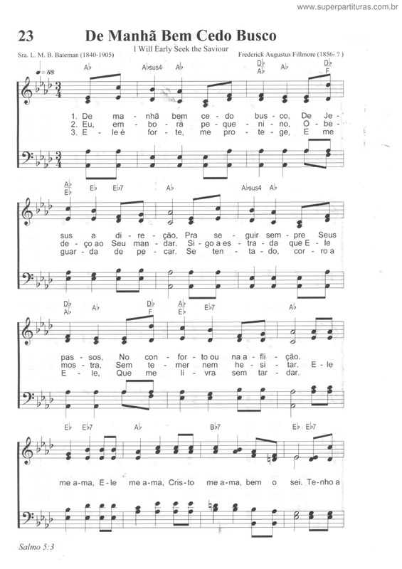 Partitura da música De Manhã Bem Cedo Busco