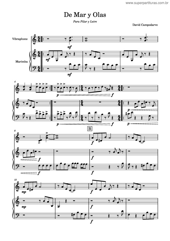 Partitura da música De Mar Y Olas