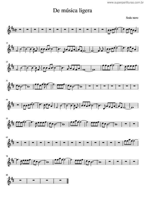 Partitura da música De Música Ligera – Soda Stereo