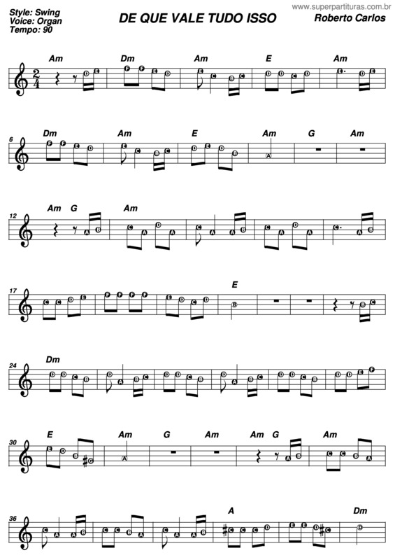 Partitura da música De Que Vale Tudo Isso 2