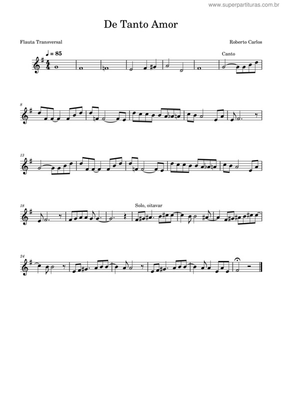 Partitura da música De Tanto Amor v.3