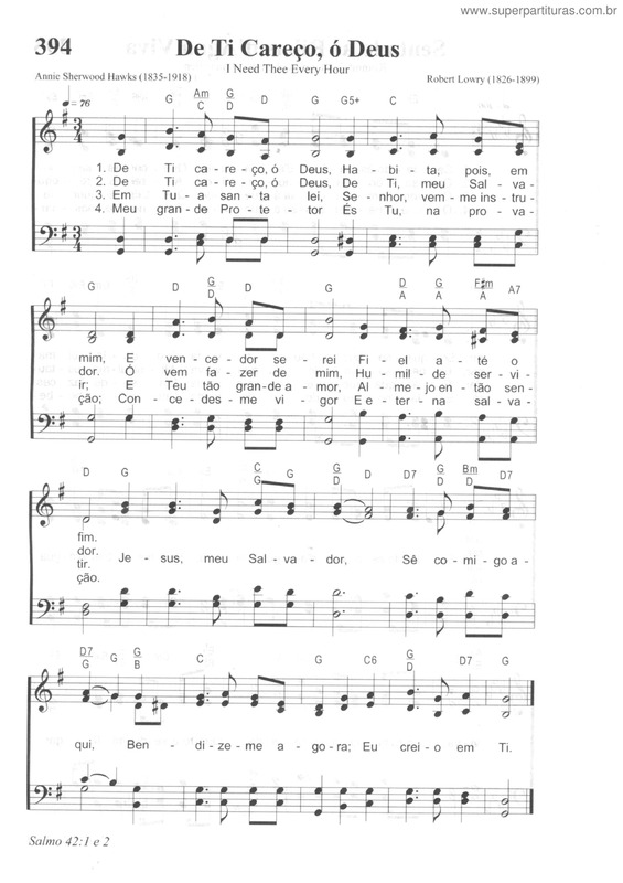 Partitura da música De Ti Careço, Ó Deus