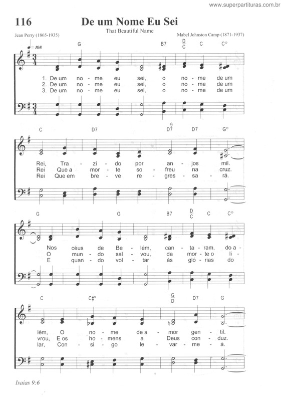 Partitura da música De Um Nome Eu Sei