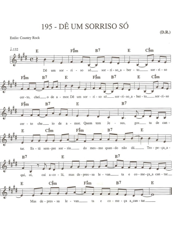 Partitura da música Dê Um Sorriso Só