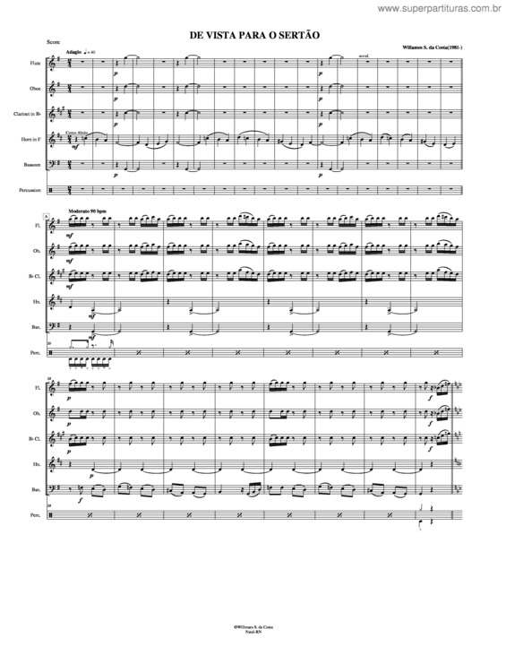 Partitura da música De vista para o sertão