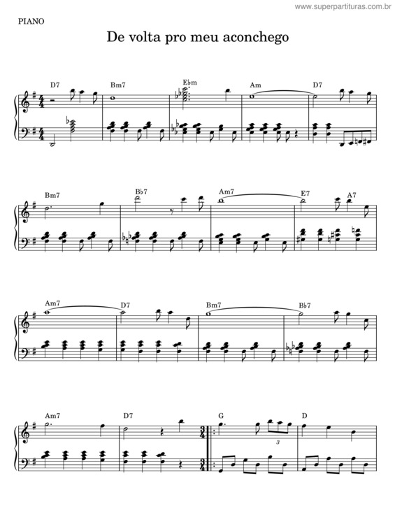 Partitura da música De Volta Pro Meu Aconchego v.11