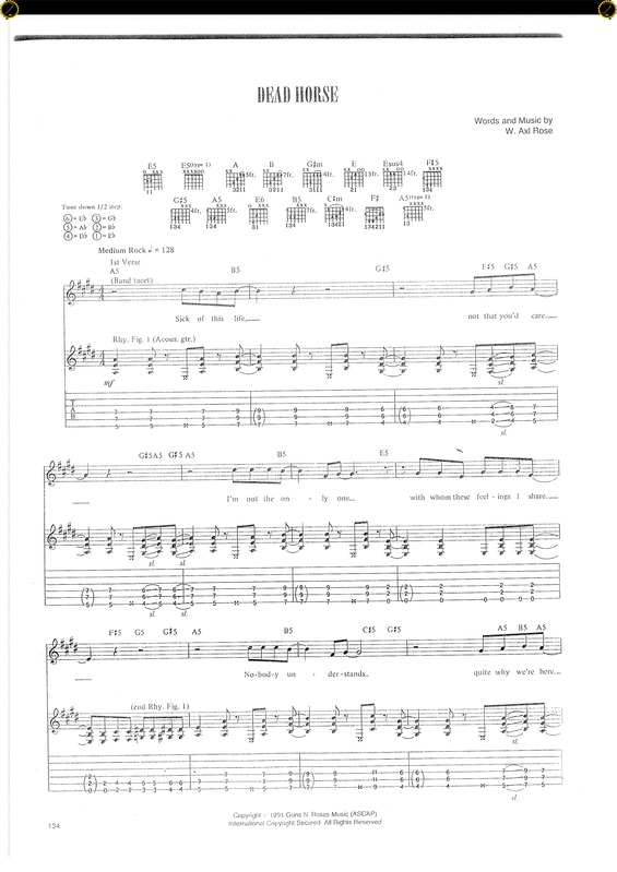 Partitura da música Dead Horse