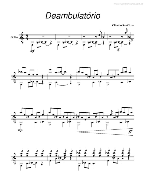 Partitura da música Deambulatório