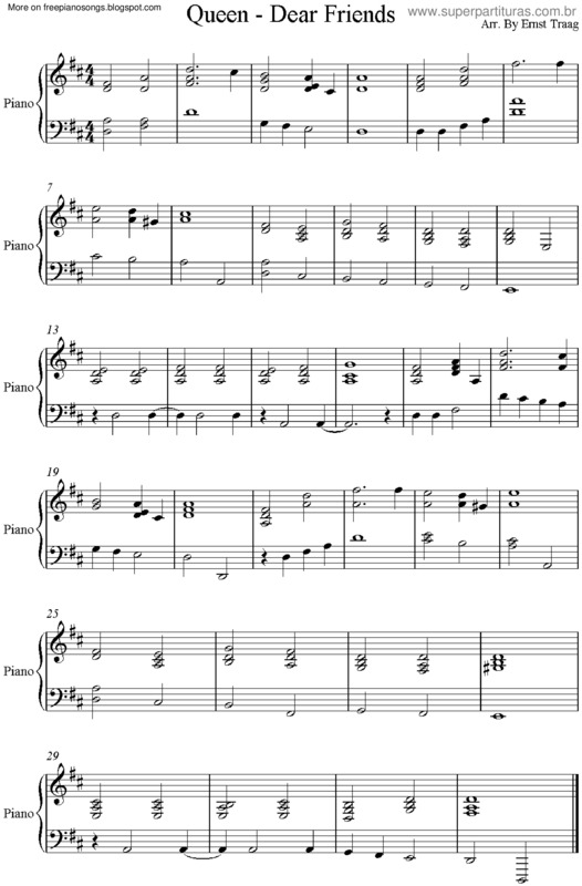 Partitura da música Dear Friends