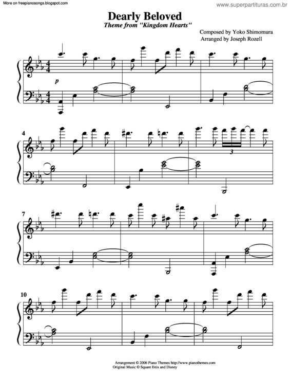 Partitura da música Dearly Beloved