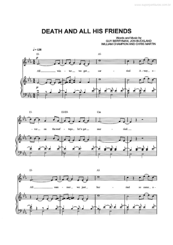 Partitura da música Death and All His Friends