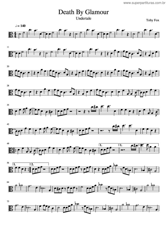 Partitura da música Death By Glamour Viola