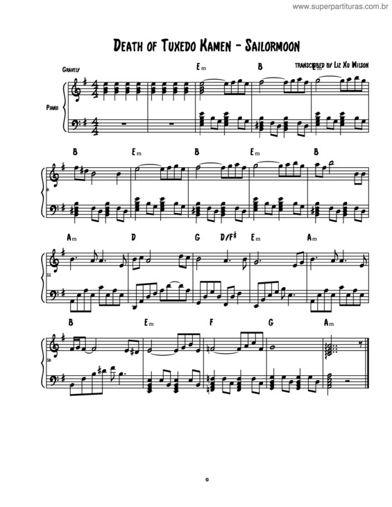 Partitura da música Death Of Tuxedo Kamen