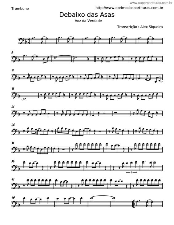 Partitura da música Debaixo Das Asas – Voz Da Verdade