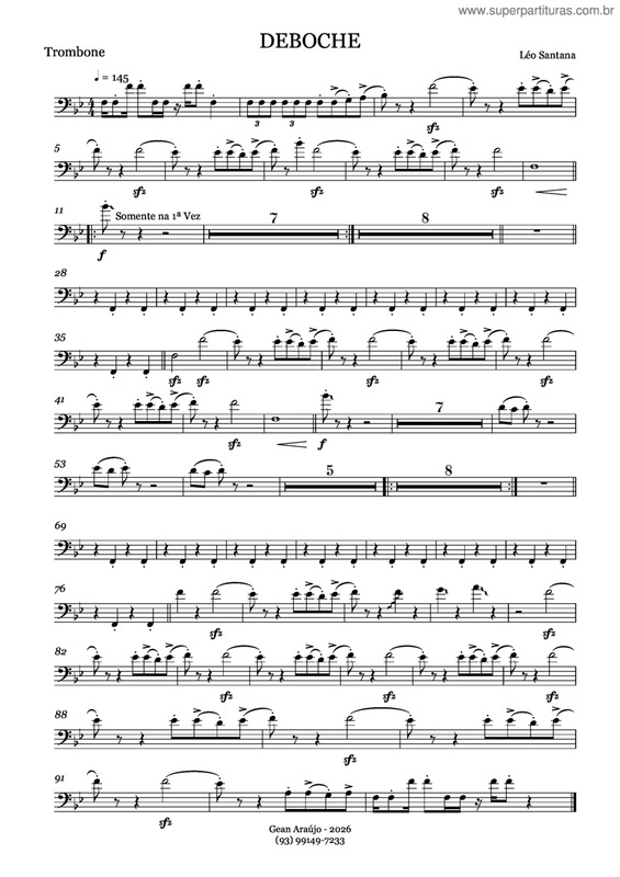 Partitura da música Deboche