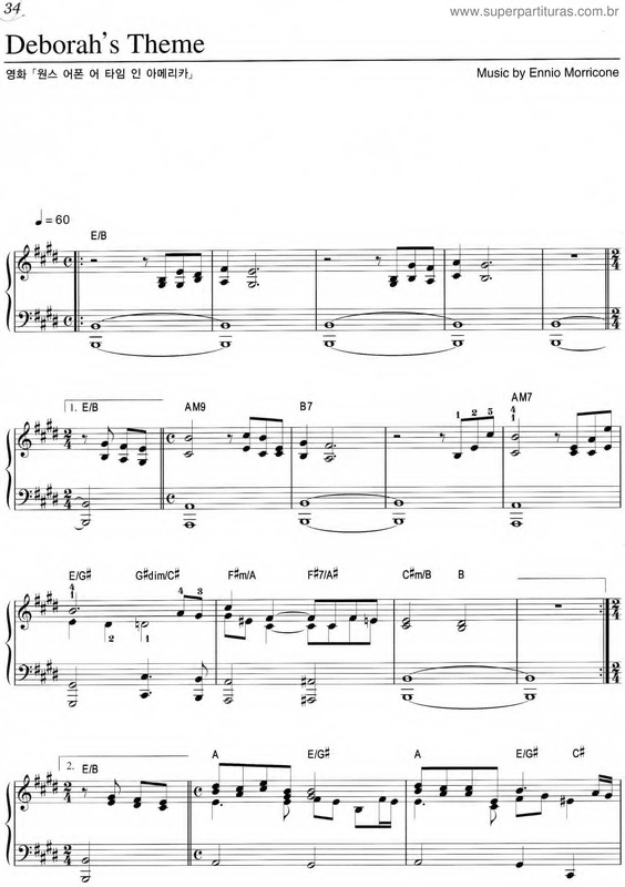 Partitura da música Deborah`s Theme