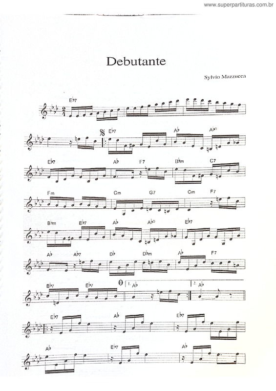 Partitura da música Debutante