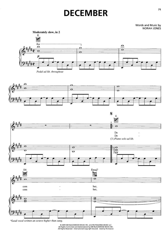 Partitura da música December