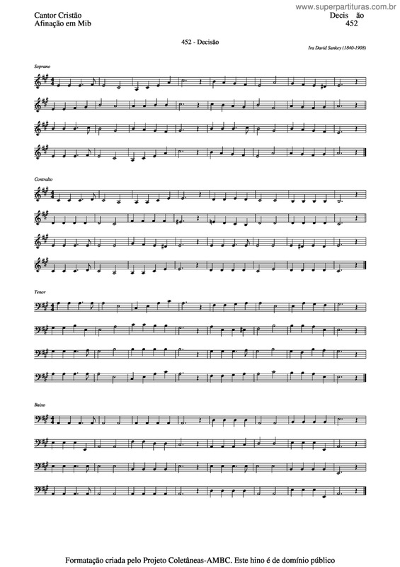 Partitura da música Decisão v.4