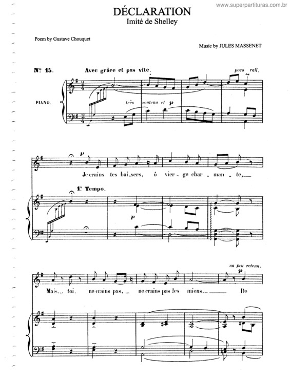 Partitura da música Declaration