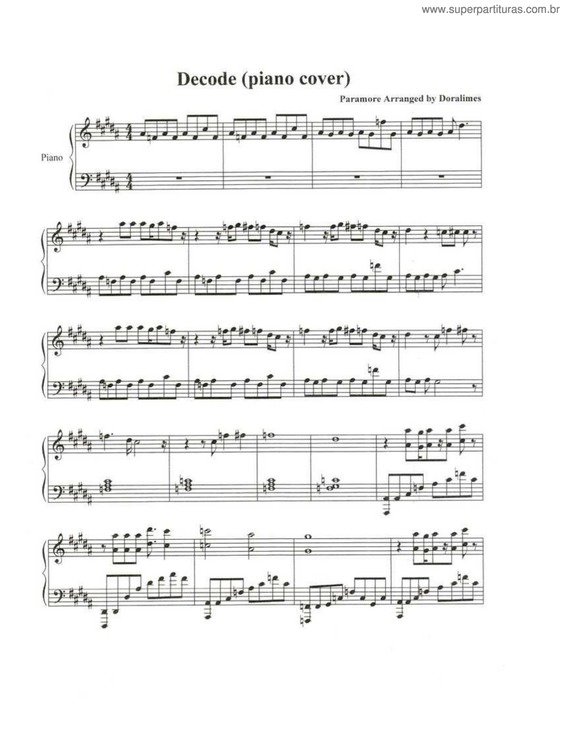 Partitura da música Decode v.2