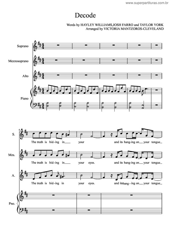 Partitura da música Decode