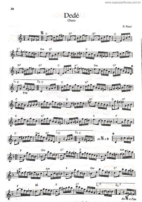 Partitura da música Dedé v.7