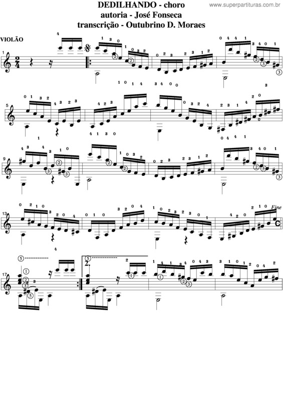 Partitura da música Dedilhando v.3