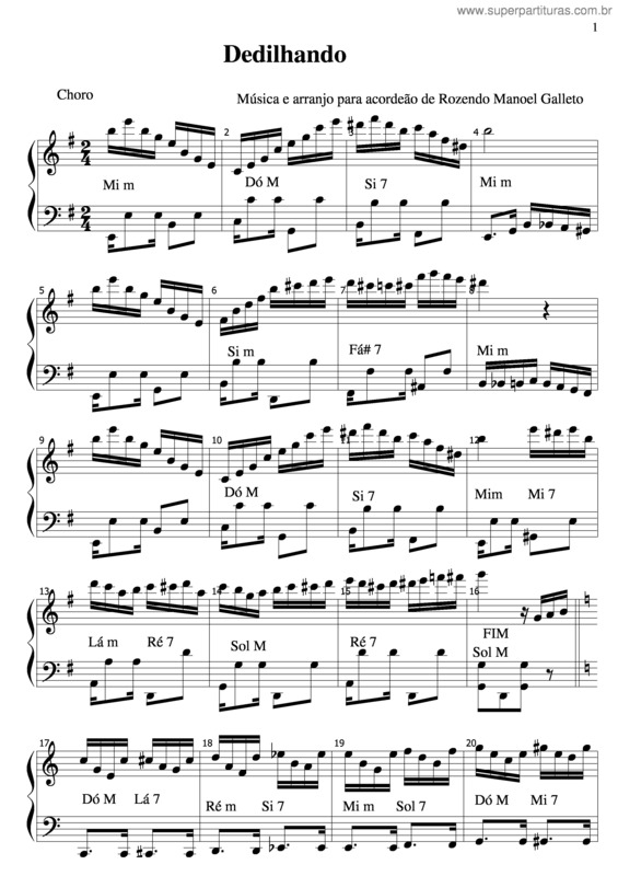 Partitura da música Dedilhando v.4