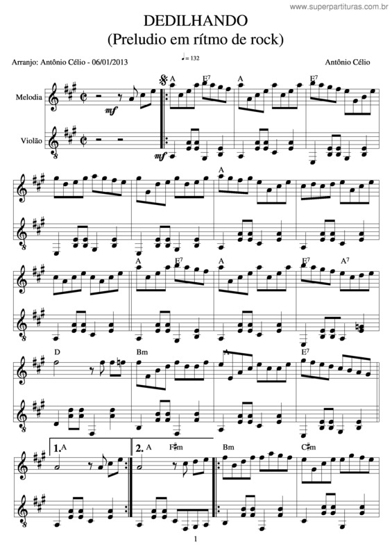 Partitura da música Dedilhando v.7