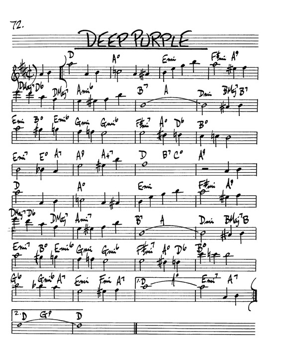 Partitura da música Deep Purple v.2