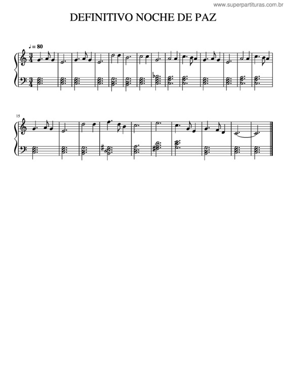 Partitura da música Definitivo Noche De Paz