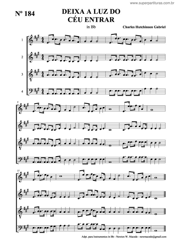 Partitura da música Deixa A Luz Do Céu Entrar v.3