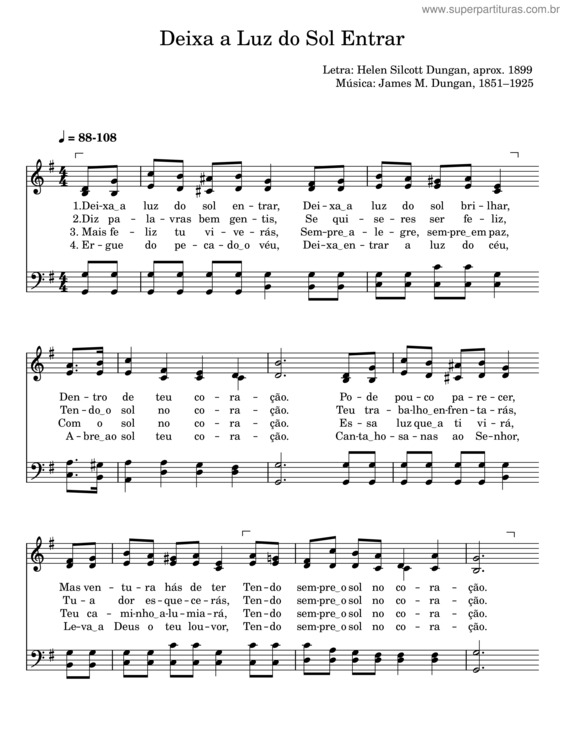 Partitura da música Deixa A Luz Do Sol Entrar