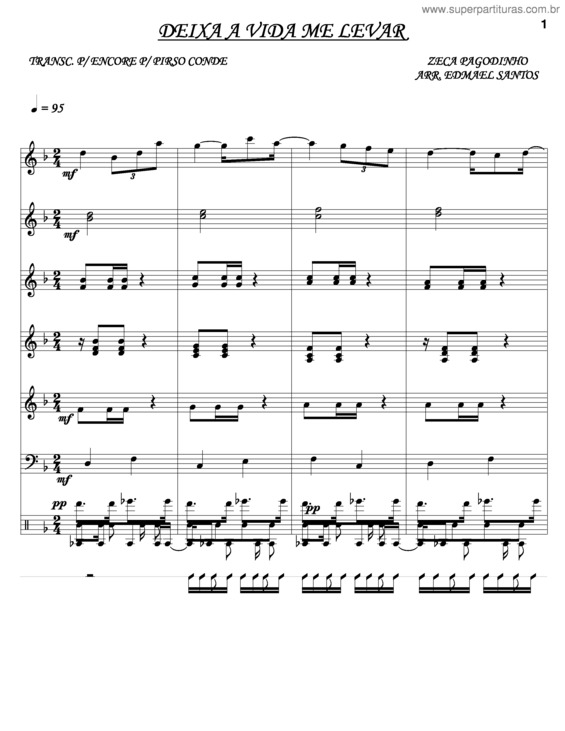 Partitura da música Deixa A Vida Me Levar v.4