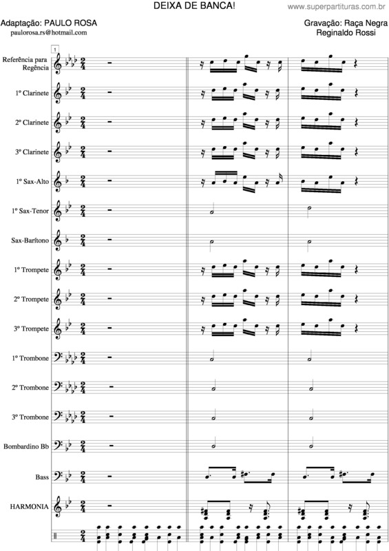 Partitura da música Deixa De Banca!