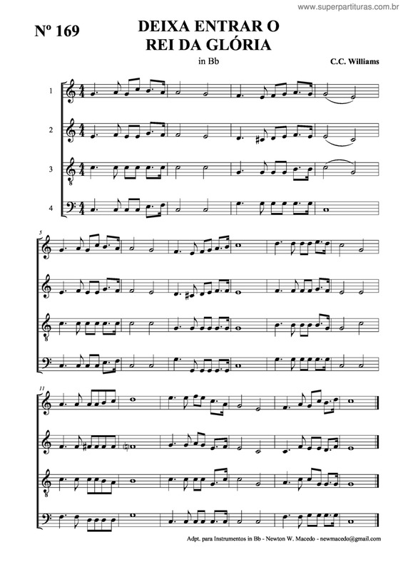 Partitura da música Deixa Entrar O Rei Da Glória v.4