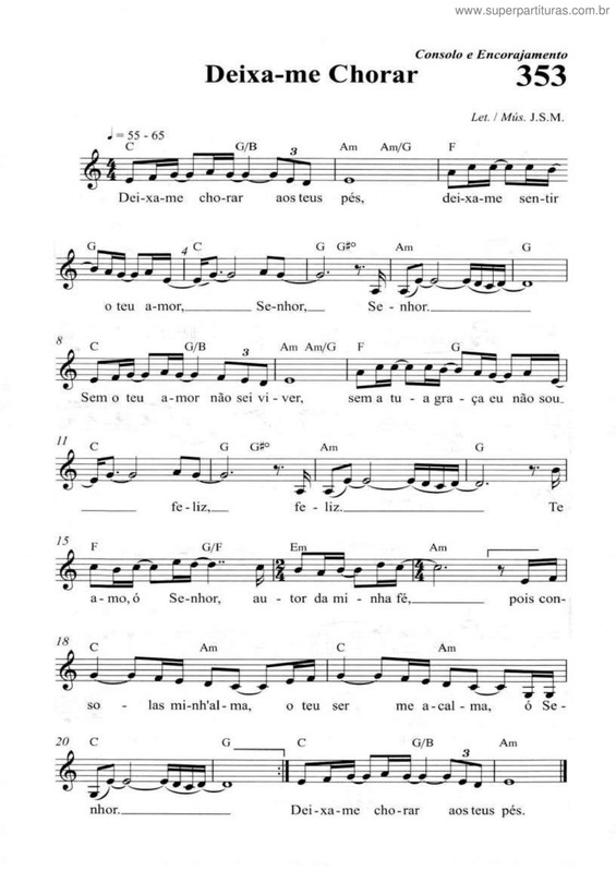 Partitura da música Deixa-Me Chorar