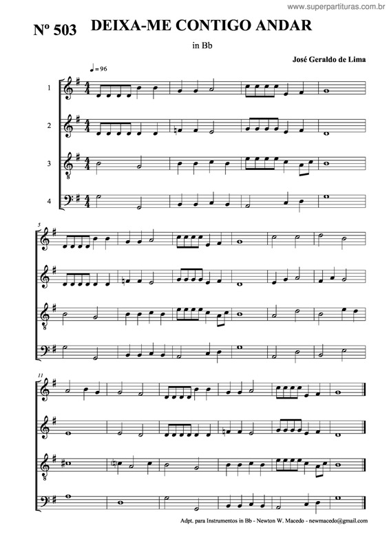 Partitura da música Deixa-Me Contigo Andar v.2