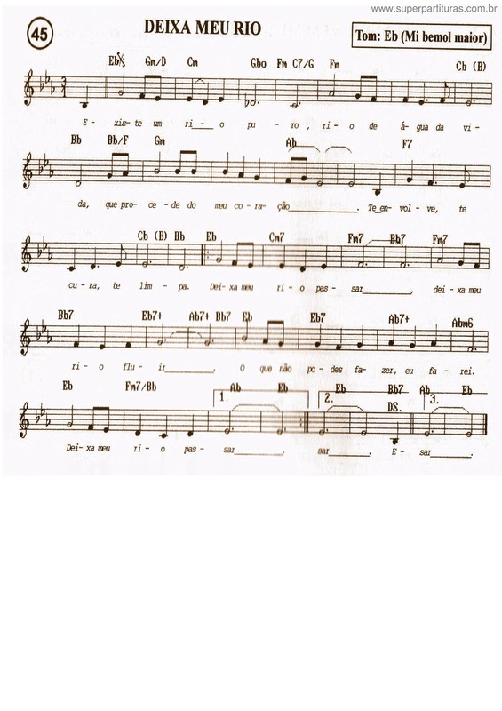 Partitura da música Deixa Meu Rio