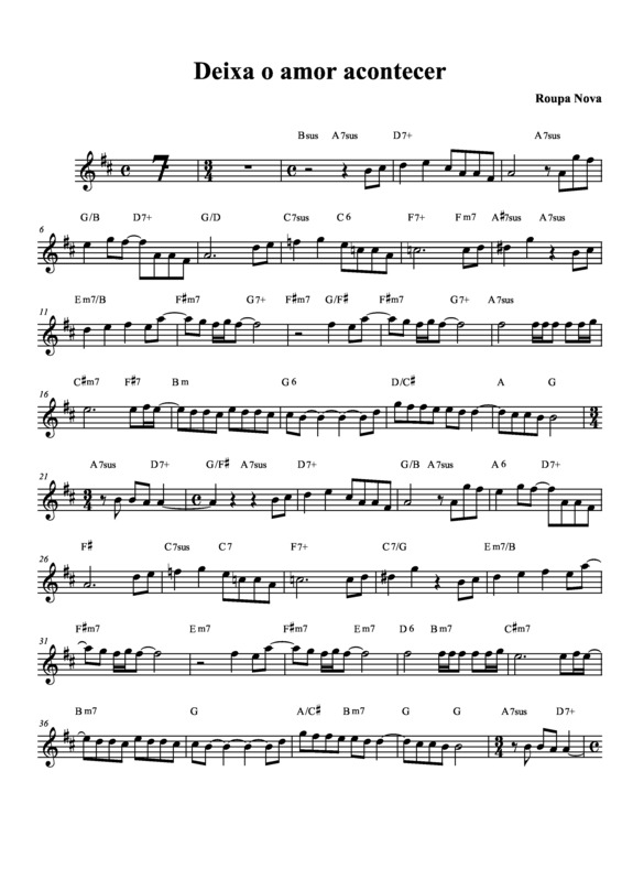 Partitura da música Deixa o Amor Acontecer v.2