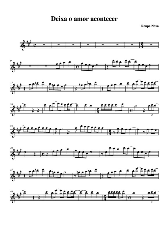 Partitura da música Deixa o Amor Acontecer v.3