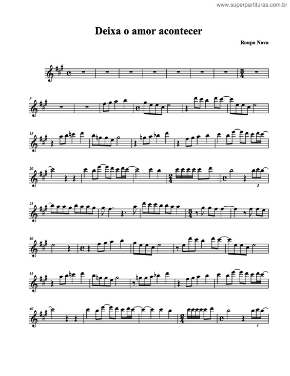 Partitura da música Deixa O Amor Acontecer