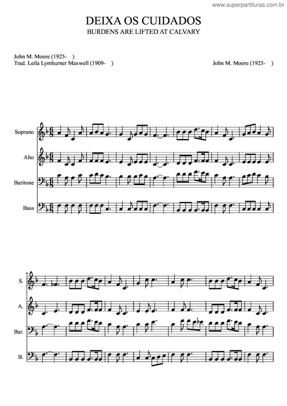 Partitura da música Deixa Os Cuidados