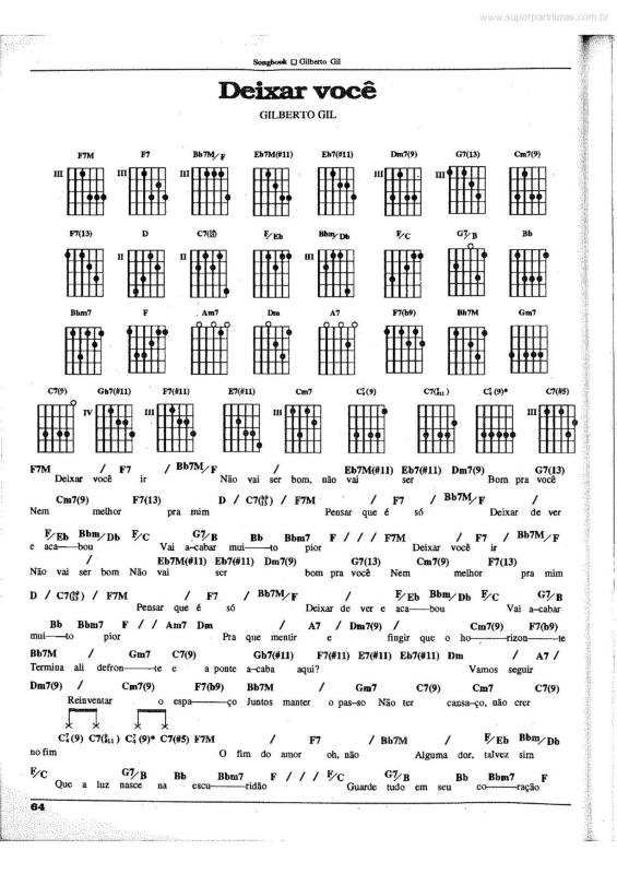 Partitura da música Deixar Você