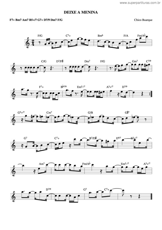 Partitura da música Deixe A Menina v.2