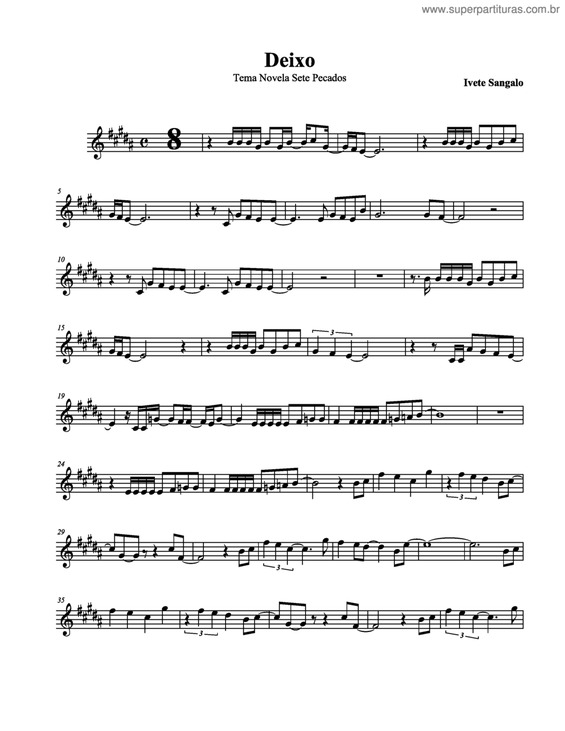 Partitura da música Deixo v.2