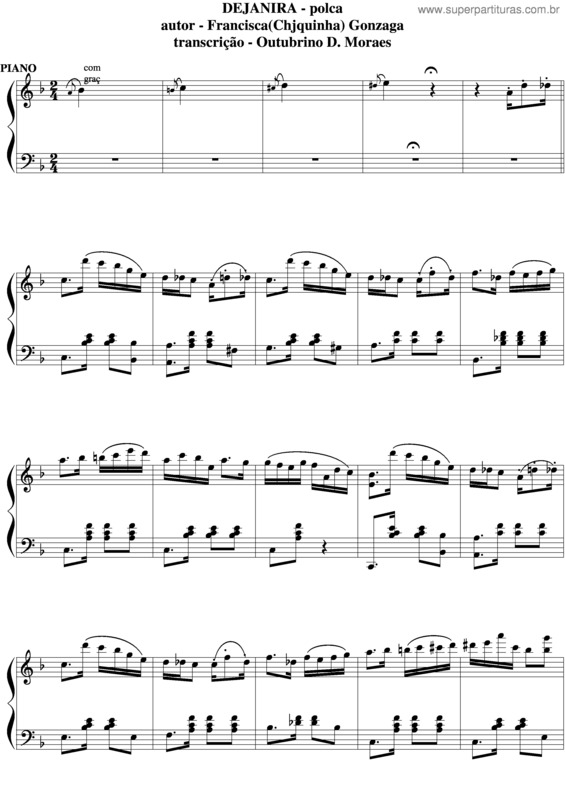 Partitura da música Dejanira