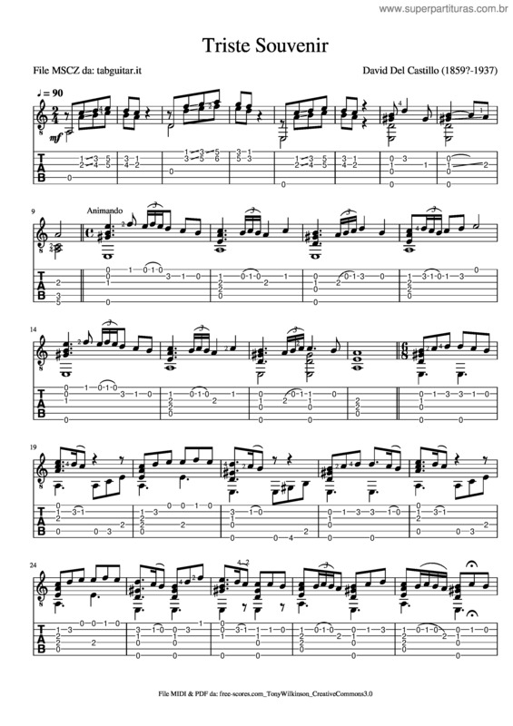 Partitura da música Del Castillo
