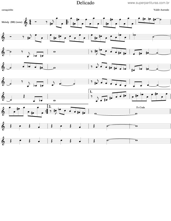 Partitura da música Delicado v.4